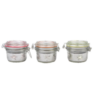 Small 125ML Empty Glass Jars With Hinged Lids Cartons Packing