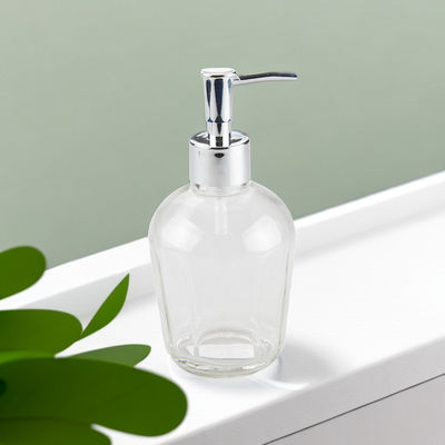 OEM 13oz Glass Soap Dispenser Bottles With Plastic Pump Versatile