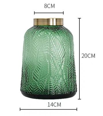 Green Transparent Hydroponic Art Glass Vase Decor for Home Furnishing Hotel Flower Shop Decoration