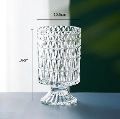 Embossed Big Base Vase Crystal Glass Vase Hydroponic Green Plant Vase Dining Table Centerpieces Home Decor Office Party