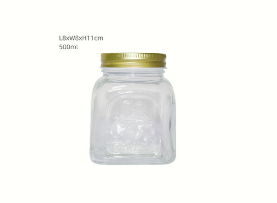 500ml Capacity Empty Glass Jars With Lids For Multi Purpose Storage Kitchen