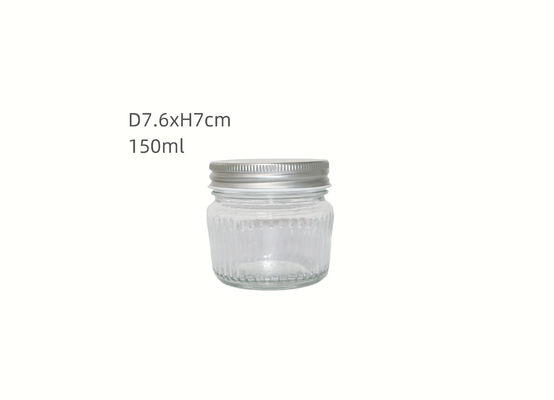 150ml Food Storage Ribbed Glass Jars With Clip Lid Glass Jars Transparent