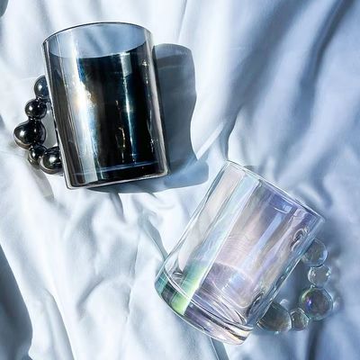 350ml Designed Glass Cup With Handle Reusable