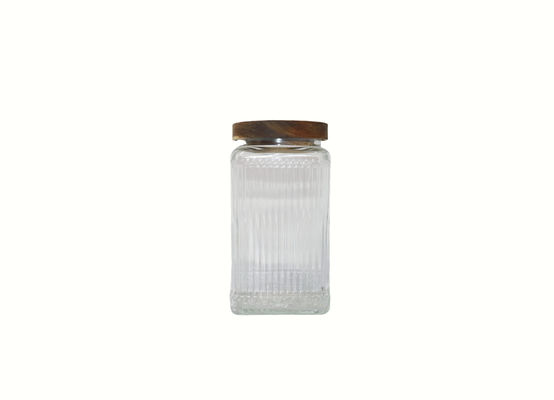1000ml Transparent Ribbed Glass Jars with Custom Logo Design Sample Available Carton Packing