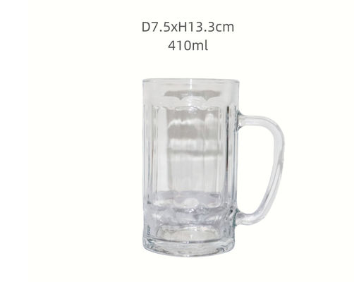 410 ML Glass Drinking Cups with Sturdy Design for Reusable Clear Sipping