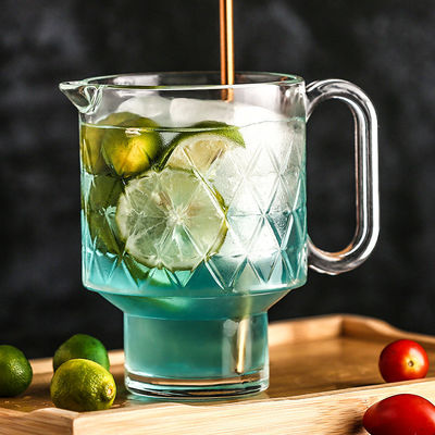 600 ML Clear Embossed Designed Glass Cups Bourbon Glasses Non Toxic Stylish Design