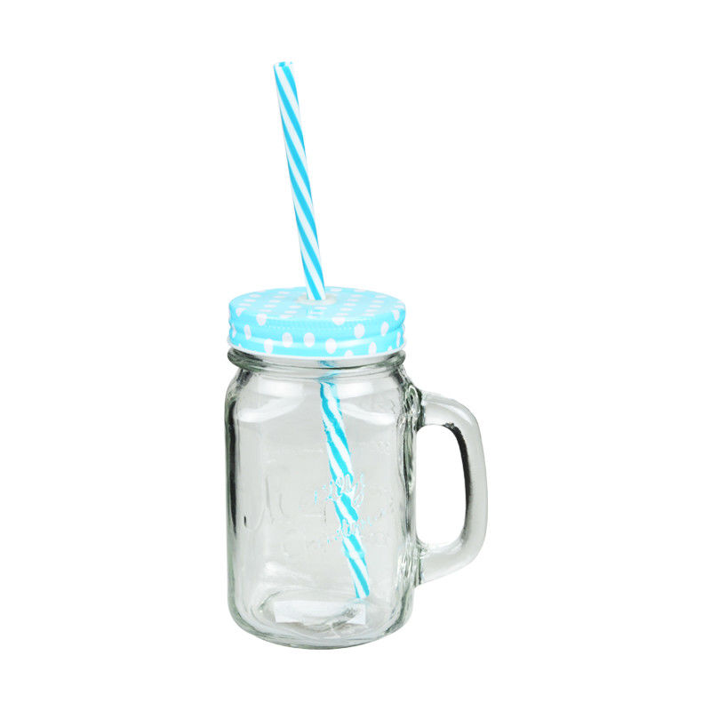 Glass Mason Beverage Jar With Airtight Lid Vintage Style Customized