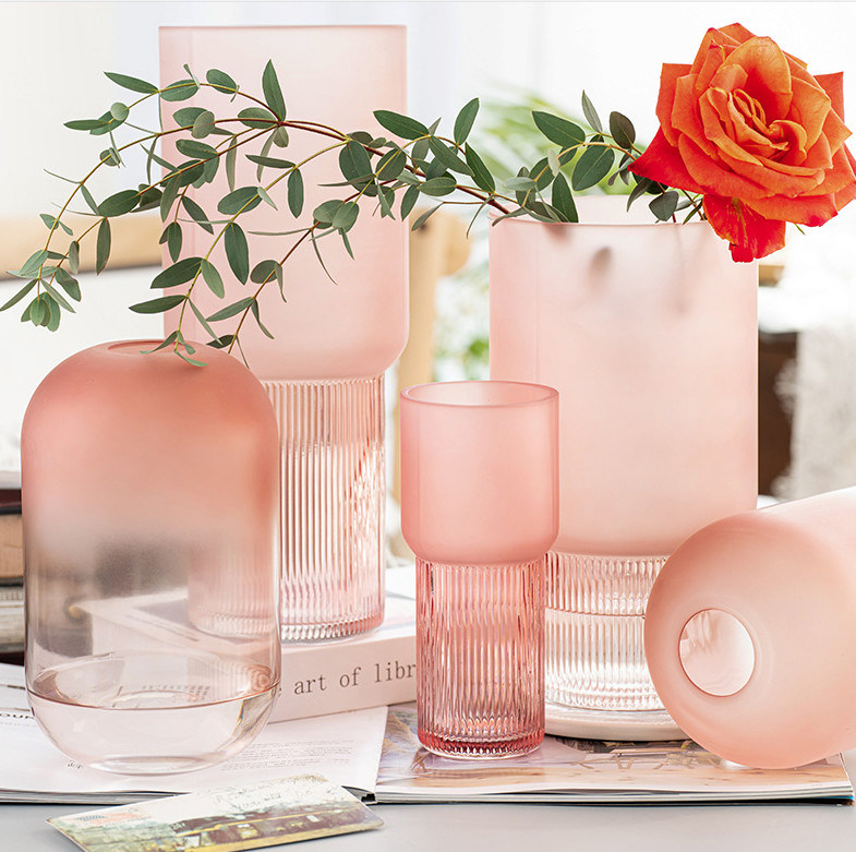 Elegant Transparent Glass Vase Decor Modern Home Office Wedding Flower Holder