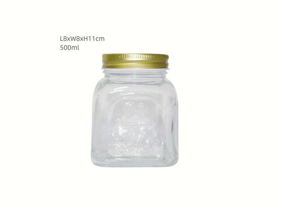 500ml Capacity Empty Glass Jars With Lids For Multi Purpose Storage Kitchen