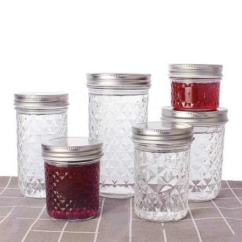 650ml Glass Kitchen Canisters Clear Glass Jars for Coffee Bean Cookies Spices Dry Food