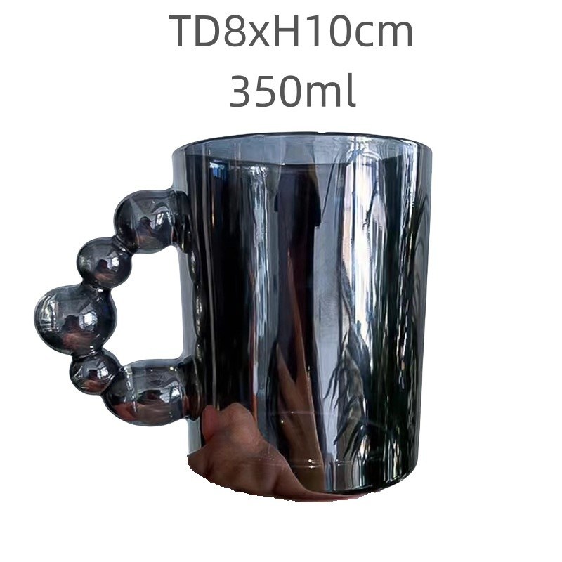 350ml Designed Glass Cup With Handle Reusable