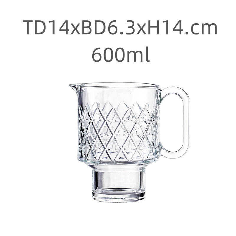 600 ML Clear Embossed Designed Glass Cups Bourbon Glasses Non Toxic Stylish Design