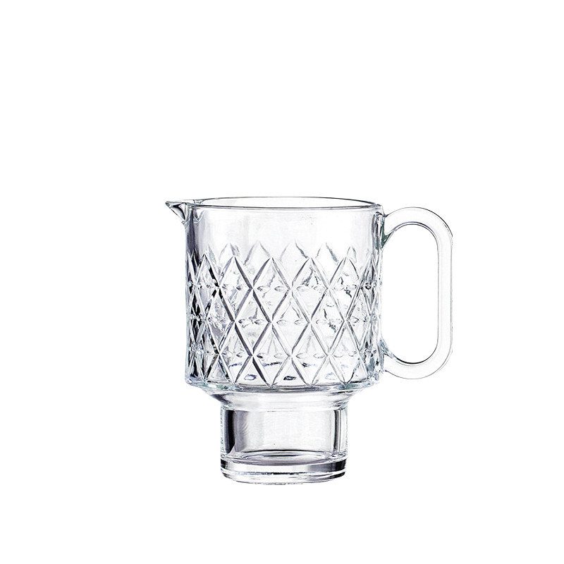 600 ML Clear Embossed Designed Glass Cups Bourbon Glasses Non Toxic Stylish Design