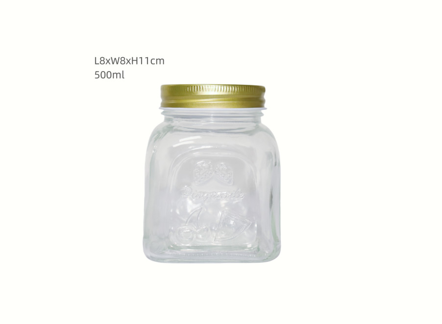 500ml Capacity Empty Glass Jars With Lids For Multi Purpose Storage Kitchen