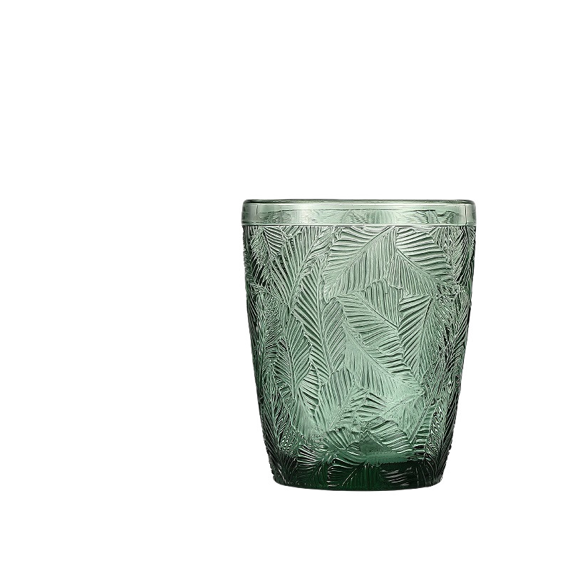 Hoshine Joy 300 Ml Green Colored Glass Daily Use Drinking Cups